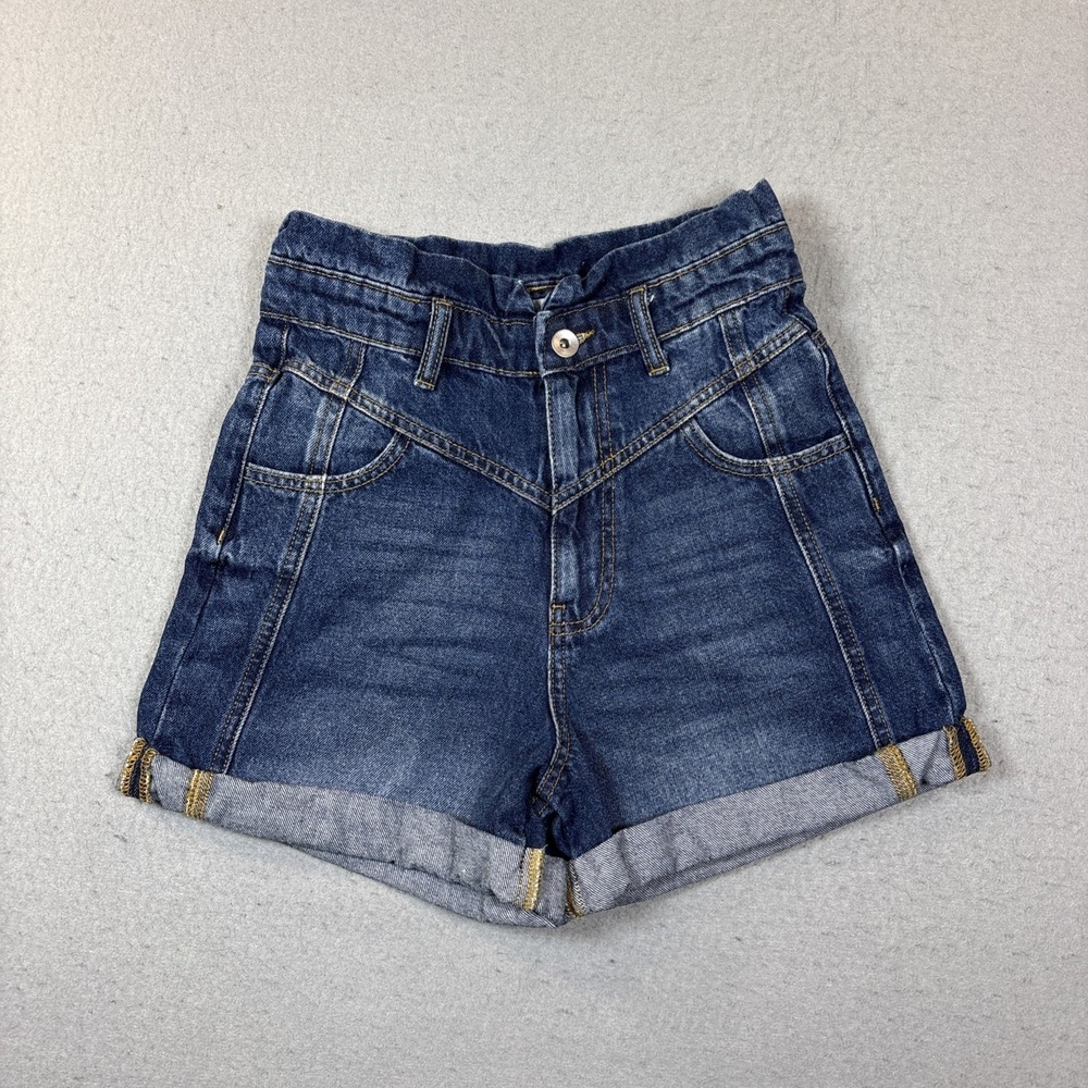 Baby Angel Denim Shorts Women's Size Eur 34‎ Cuffed Hem High Rise Blue